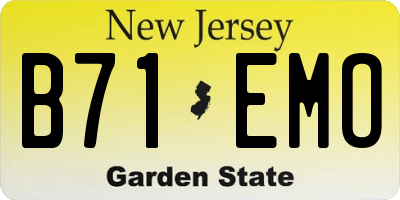 NJ license plate B71EMO