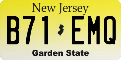NJ license plate B71EMQ