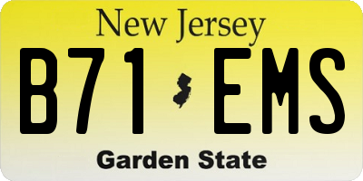 NJ license plate B71EMS