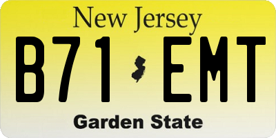NJ license plate B71EMT