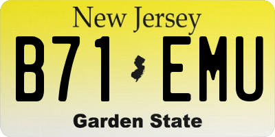 NJ license plate B71EMU