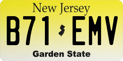 NJ license plate B71EMV