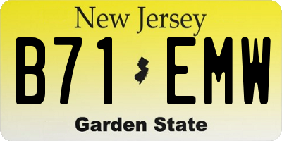 NJ license plate B71EMW