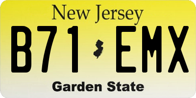 NJ license plate B71EMX