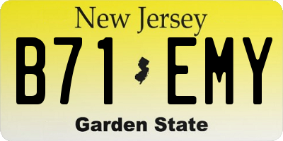 NJ license plate B71EMY