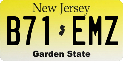 NJ license plate B71EMZ