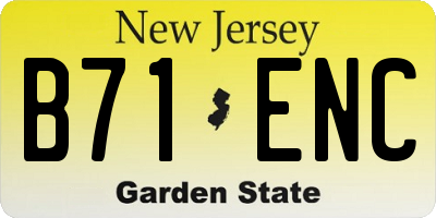 NJ license plate B71ENC