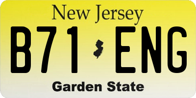 NJ license plate B71ENG