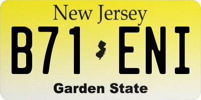 NJ license plate B71ENI