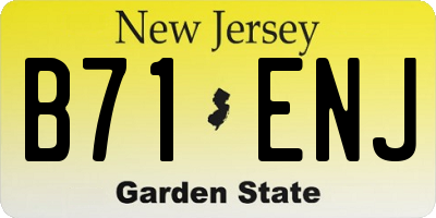 NJ license plate B71ENJ