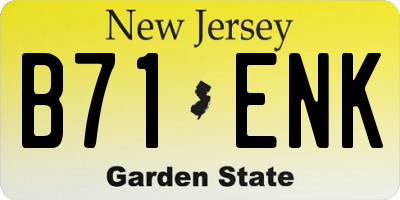 NJ license plate B71ENK