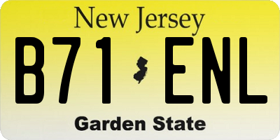 NJ license plate B71ENL