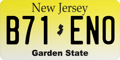 NJ license plate B71ENO