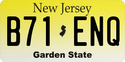 NJ license plate B71ENQ