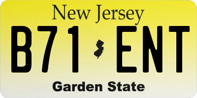 NJ license plate B71ENT