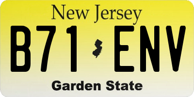 NJ license plate B71ENV