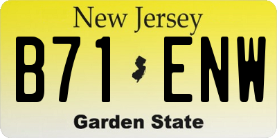 NJ license plate B71ENW