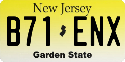 NJ license plate B71ENX