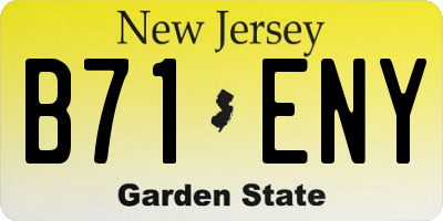 NJ license plate B71ENY