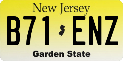 NJ license plate B71ENZ