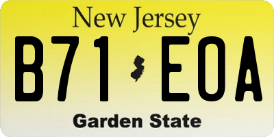 NJ license plate B71EOA