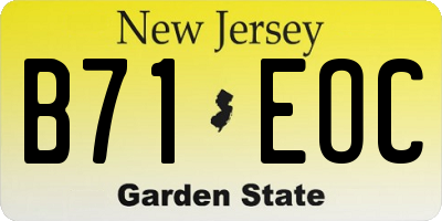 NJ license plate B71EOC