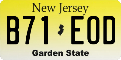 NJ license plate B71EOD