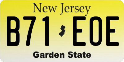 NJ license plate B71EOE