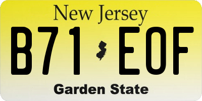 NJ license plate B71EOF
