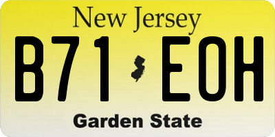 NJ license plate B71EOH