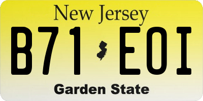 NJ license plate B71EOI