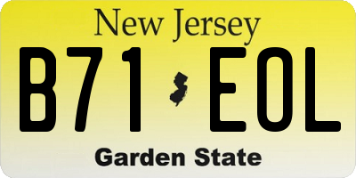 NJ license plate B71EOL