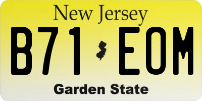 NJ license plate B71EOM
