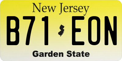 NJ license plate B71EON