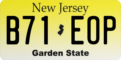 NJ license plate B71EOP