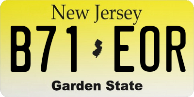 NJ license plate B71EOR