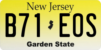 NJ license plate B71EOS