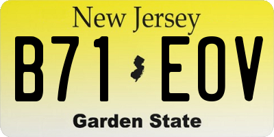 NJ license plate B71EOV