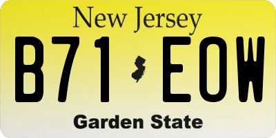 NJ license plate B71EOW