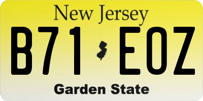 NJ license plate B71EOZ