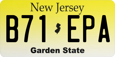 NJ license plate B71EPA