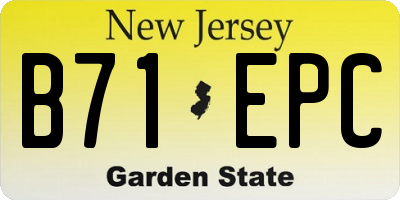 NJ license plate B71EPC
