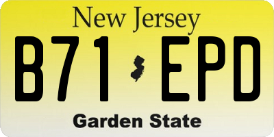 NJ license plate B71EPD