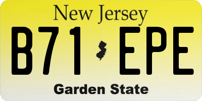 NJ license plate B71EPE