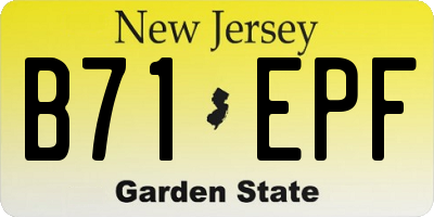 NJ license plate B71EPF