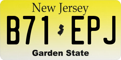 NJ license plate B71EPJ