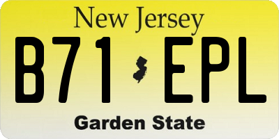 NJ license plate B71EPL