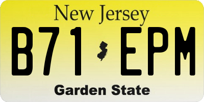 NJ license plate B71EPM
