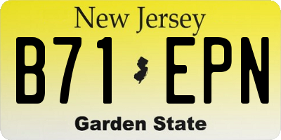 NJ license plate B71EPN