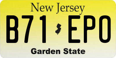 NJ license plate B71EPO